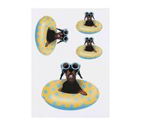 Azeeda 4 x 'Wagging Tails & Sunshine Vibes' Temporary Tattoos - Water Resistant, Skin-Safe, Non-Toxic Transfers, Mixed Sizes (TO00087190)