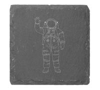 Azeeda 4 x 'Waving Astronaut Space' 10cm Square Slate Coasters (CR00225140)
