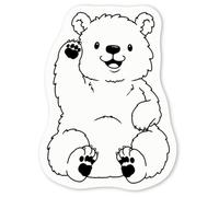 Azeeda 4 x 'Waving Grizzly Bear' White Premium Vinyl Decal Stickers - Waterproof, Durable & Easy to Apply - Ideal for Car Bumpers, Windows, Bins and More - Small (50mm) (DW00133692)