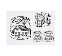 Azeeda 4 x 'Welcome Home' Temporary Tattoos - Water Resistant, Skin-Safe, Non-Toxic Transfers, Mixed Sizes (TO00091932)