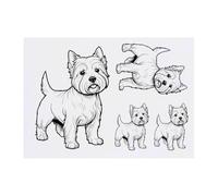 Azeeda 4 x 'West Highland White Terrier' Temporary Tattoos - Water Resistant, Skin-Safe, Non-Toxic Transfers, Mixed Sizes (TO00097680)
