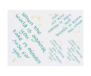 Azeeda 4 x 'When The World Is Against You' Temporary Tattoos - Water Resistant, Skin-Safe, Non-Toxic Transfers, Mixed Sizes (TO00092310)