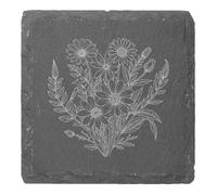 Azeeda 4 x 'Wildflower Collection' 10cm Square Slate Coasters (CR00231088)