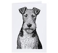 Azeeda 4 x 'Wire Fox Terrier Portrait' Gift Tags/Labels (GI00123079)