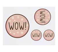 Azeeda 4 x 'Wow' Temporary Tattoos - Water Resistant, Skin-Safe, Non-Toxic Transfers, Mixed Sizes (TO00105126)