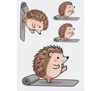 Azeeda 4 x 'Yoga Hedgehog' Temporary Tattoos (TO00107780)