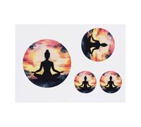 Azeeda 4 x 'Yoga Lotus Position Silhouette' Temporary Tattoos - Water Resistant, Skin-Safe, Non-Toxic Transfers, Mixed Sizes (TO00088994)