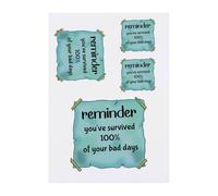 Azeeda 4 x 'You've Survived 100% Of Your Bad Days' Temporary Tattoos - Water Resistant, Skin-Safe, Non-Toxic Transfers, Mixed Sizes (TO00093354)