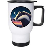 Azeeda 400ml 'Badger by Moonlight' Reusable Coffee/Travel Mug (MG00094761)