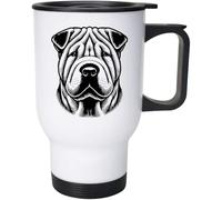 Azeeda 400ml 'Chinese Shar-Pei' Reusable Coffee/Travel Mug (MG00078362)
