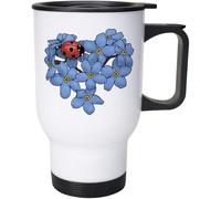 Azeeda 400ml 'Ladybird On Forget-Me-Nots' Reusable Coffee/Travel Mug (MG00081908)