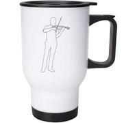 Azeeda 400ml 'Musician with Violin' Reusable Coffee/Travel Mug (MG00095316)