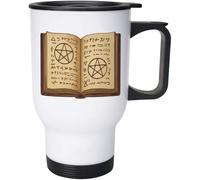 Azeeda 400ml 'Open Ancient Spell Book with Mystic Symbols' Reusable Coffee/Travel Mug (MG00095572)