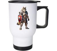 Azeeda 400ml 'Paladin Wolf' Reusable Coffee/Travel Mug (MG00108767)