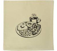 Azeeda 40cm x 40cm 'Breakfast & Coffee' Canvas Cushion Cover (CV00053619)