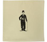 Azeeda 40cm x 40cm 'Charlie Chaplin With Cane' Canvas Cushion Cover (CV00051708)
