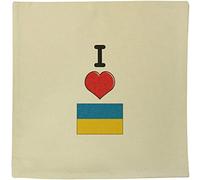 Azeeda 40cm x 40cm 'I Love Ukraine' Canvas Cushion Cover (CV00026596)