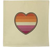 Azeeda 40cm x 40cm 'Lesbian Pride Flag Heart' Canvas Cushion Cover (CV00029030)