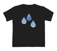 Azeeda 5-6 Years 'Three Happy Water Drops' Children's/Kid's T-Shirt (Black) (TS00513073)