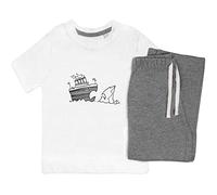 Azeeda 5-6 Years 'Titanic & Iceberg' Kids Nightwear/Pyjama Set (KP00058698) White