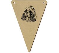 Azeeda 5 x 140mm 'Christmas Cavalier King Charles Spaniel' Bunting Pennants/Flags (BN00094165)