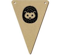 Azeeda 5 x 140mm 'Cute Curled-Up Hedgehog With Spikes' Wooden Bunting Flags (BN00092216)