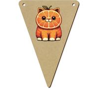 Azeeda 5 x 140mm 'Funny Orange Cat' Bunting Pennants/Flags (BN00090452)