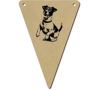 Azeeda 5 x 140mm 'Happy Jack Russell' Bunting Pennants/Flags (BN00096334)