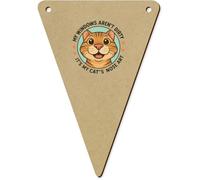 Azeeda 5 x 140mm 'My Windows Aren't Dirty It's My Cats Nose Art' Bunting Pennants/Flags (BN00090611)
