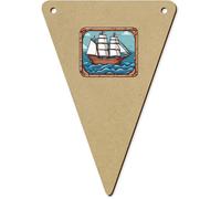 Azeeda 5 x 140mm 'Pirate Ship' Bunting Pennants/Flags (BN00097267)