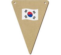 Azeeda 5 x 140mm 'Waving South Korean Flag' Bunting Pennants/Flags (BN00080958)