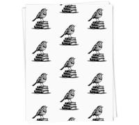 Azeeda 5 x A1 'Academic Robin Standing On Books' Gift Wrap/Wrapping Paper Sheets (GI00119521)
