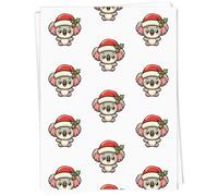 Azeeda 5 x A1 'Baby Koala Wearing Santa Hat' Gift Wrap/Wrapping Paper Sheets (GI00122886)