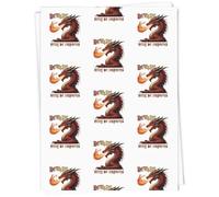 Azeeda 5 x A1 'Beware Here Be Dragons' Gift Wrap/Wrapping Paper Sheets (GI00137697)