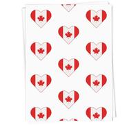 Azeeda 5 x A1 'Canada Flag Love Heart' Gift Wrap/Wrapping Paper Sheets (GI00117749)