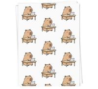 Azeeda 5 x A1 'Capybara on Laptop' Gift Wrap/Wrapping Paper Sheets (GI00134343)