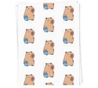 Azeeda 5 x A1 'Capybara with Bucket' Gift Wrap/Wrapping Paper Sheets (GI00135399)