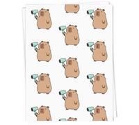 Azeeda 5 x A1 'Capybara with Hairdryer' Gift Wrap/Wrapping Paper Sheets (GI00135978)