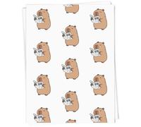 Azeeda 5 x A1 'Capybara with Newspaper' Gift Wrap/Wrapping Paper Sheets (GI00135402)