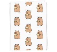 Azeeda 5 x A1 'Capybara with Sandwich' Gift Wrap/Wrapping Paper Sheets (GI00135555)