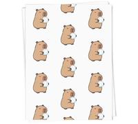 Azeeda 5 x A1 'Capybara with Snowball' Gift Wrap/Wrapping Paper Sheets (GI00137262)