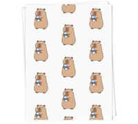 Azeeda 5 x A1 'Capybara with Water Bottle' Gift Wrap/Wrapping Paper Sheets (GI00135498)