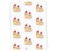 Azeeda 5 x A1 'Christmas Golden Retriever Puppies' Gift Wrap/Wrapping Paper Sheets (GI00084026)