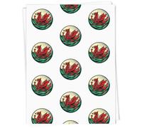 Azeeda 5 x A1 'Circular Welsh Red Dragon' Gift Wrap/Wrapping Paper Sheets (GI00122418)