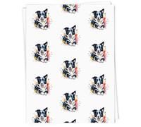 Azeeda 5 x A1 'Colourful Border Collie' Gift Wrap/Wrapping Paper Sheets (GI00138828)