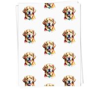 Azeeda 5 x A1 'Colourful Golden Retriever' Gift Wrap/Wrapping Paper Sheets (GI00138825)