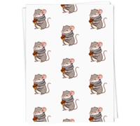 Azeeda 5 x A1 'Cosy Rat with Acorn' Gift Wrap/Wrapping Paper Sheets (GI00140673)