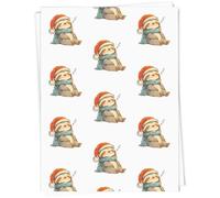Azeeda 5 x A1 'Cute Christmas Sloth Sleeping' Gift Wrap/Wrapping Paper Sheets (GI00125679)