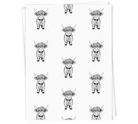 Azeeda 5 x A1 'Cute Highland Cow' Gift Wrap/Wrapping Paper Sheets (GI00116382)