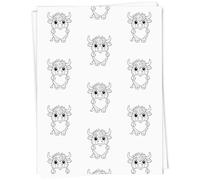 Azeeda 5 x A1 'Cute Highland Cow Holding Heart' Gift Wrap/Wrapping Paper Sheets (GI00132996)